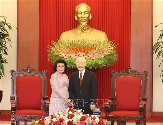 Le leader du PCV reçoit la présidente de l’AN du Cambodge ảnh 1 Le leader du PCV reçoit la présidente de l’AN du Cambodge ảnh 1