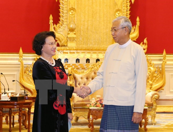 La présidente de l’AN du Vietnam rencontre le président du Myanmar ảnh 1 La présidente de l’AN du Vietnam rencontre le président du Myanmar ảnh 1