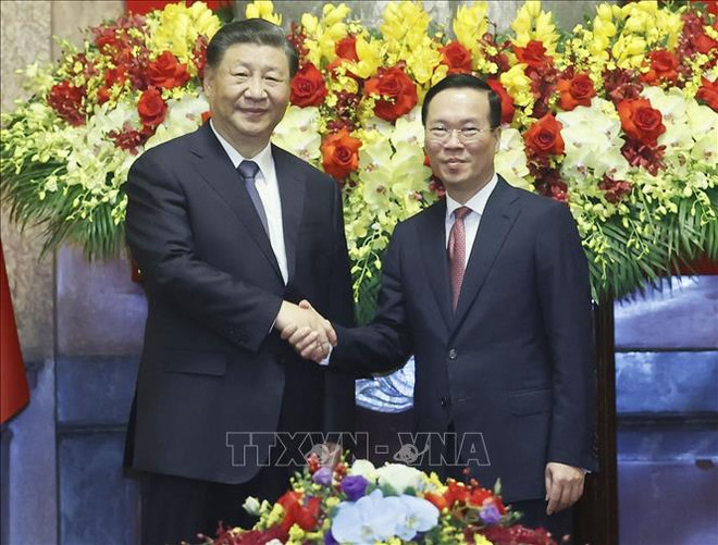 Entretien entre le président Vo Van Thuong et le dirigeant chinois Xi Jinping ảnh 1 Entretien entre le président Vo Van Thuong et le dirigeant chinois Xi Jinping ảnh 1