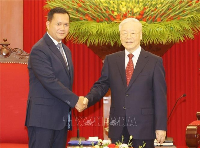 Le Premier ministre cambodgien reçu par leader du PCV ảnh 2 Le Premier ministre cambodgien reçu par leader du PCV ảnh 2