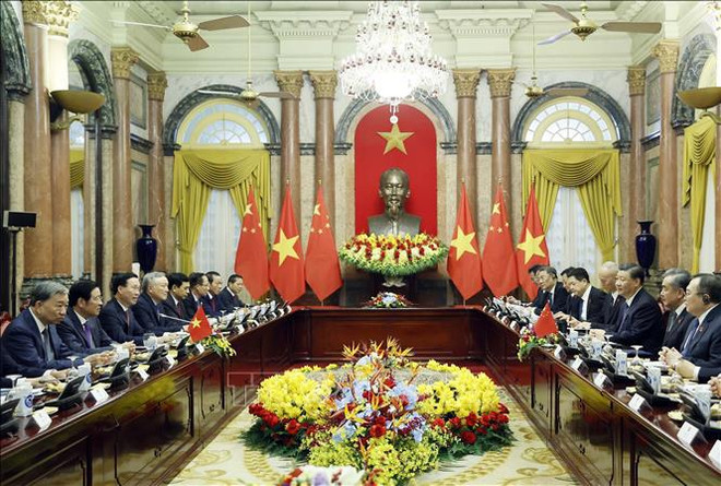 Entretien entre le président Vo Van Thuong et le dirigeant chinois Xi Jinping ảnh 2 Entretien entre le président Vo Van Thuong et le dirigeant chinois Xi Jinping ảnh 2