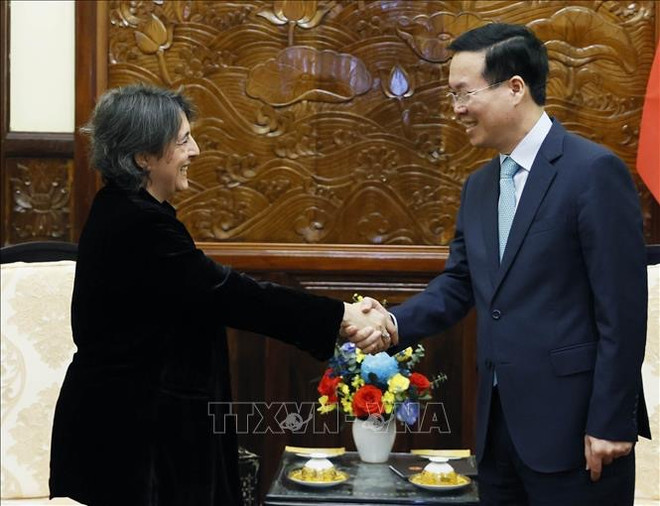Le président Vo Van Thuong reçoit l'ambassadrice d'Espagne au Vietnam ảnh 1 Le président Vo Van Thuong reçoit l'ambassadrice d'Espagne au Vietnam ảnh 1