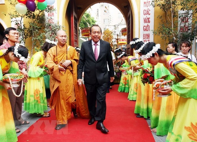 Le 2562e anniversaire de la naissance de Bouddha célébré à Hanoi ảnh 1 Le 2562e anniversaire de la naissance de Bouddha célébré à Hanoi ảnh 1