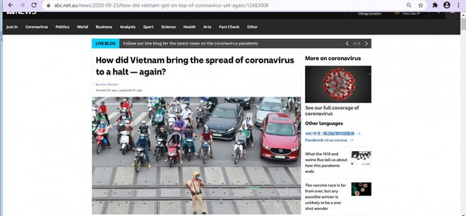 Un journal australien salue les mesures du Vietnam contre le Covid-19 ảnh 1 Un journal australien salue les mesures du Vietnam contre le Covid-19 ảnh 1