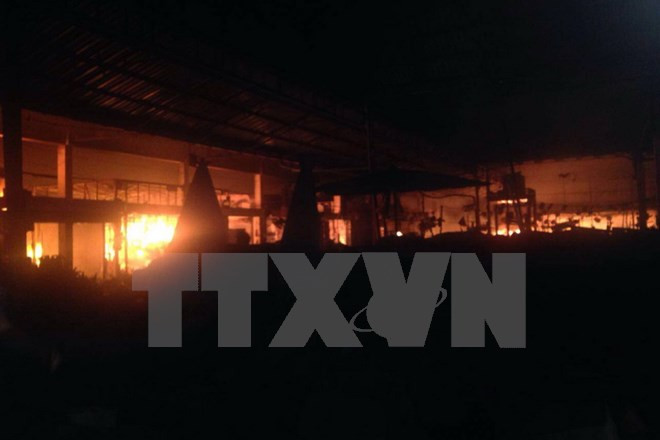 Vietnam-Laos: collaboration pour régler les conséquences de l'incendie du marché Paksé ảnh 1