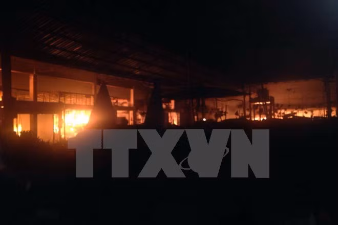 Vietnam-Laos: collaboration pour régler les conséquences de l'incendie du marché Paksé ảnh 1