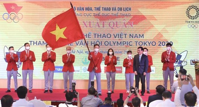 Cérémonie de départ des sportifs vietnamiens pour les JO de Tokyo 2020 ảnh 1 Cérémonie de départ des sportifs vietnamiens pour les JO de Tokyo 2020 ảnh 1