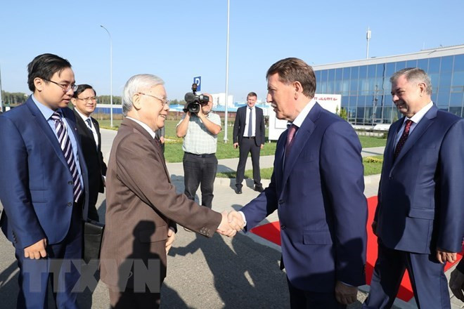 Le secrétaire général Nguyên Phu Trong se rend dans l’oblast de Kaluga ảnh 1 Le secrétaire général Nguyên Phu Trong se rend dans l’oblast de Kaluga ảnh 1