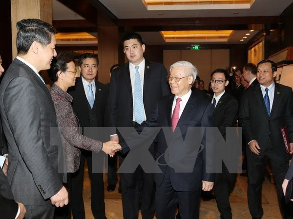 Le chef du Parti souligne le rôle des entreprises dans les relations Vietnam-Chine ảnh 1 Le chef du Parti souligne le rôle des entreprises dans les relations Vietnam-Chine ảnh 1