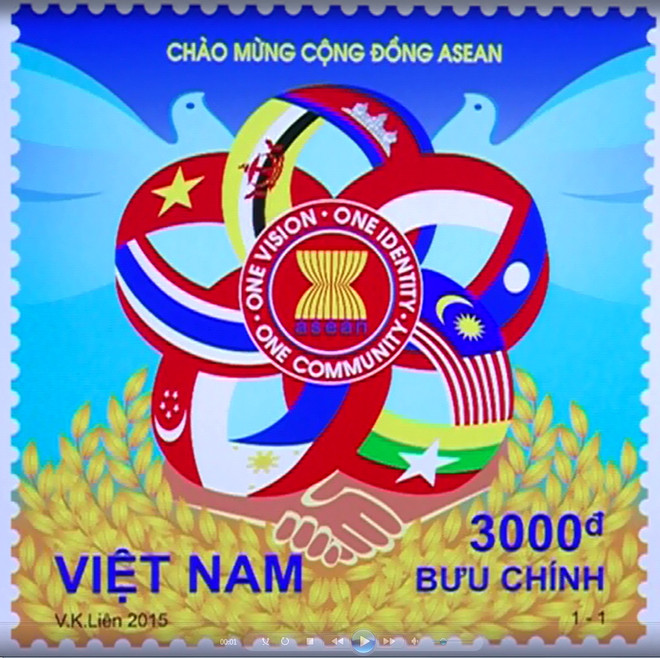 Un timbre saluant la création de la Communauté de l’ASEAN ảnh 1 Un timbre saluant la création de la Communauté de l’ASEAN ảnh 1