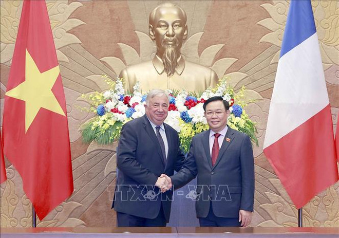 Le président du Sénat français termine sa visite au Vietnam ảnh 1