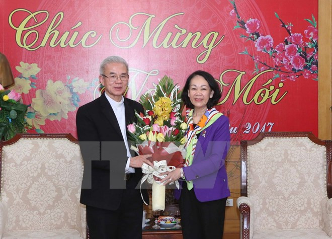 Rencontre des délégations de dignitaires religieux à l'occasion du Nouvel An lunaire ảnh 1 Rencontre des délégations de dignitaires religieux à l'occasion du Nouvel An lunaire ảnh 1