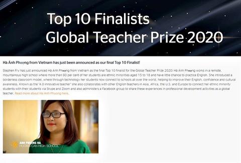 Global Teacher Prize : une Vietnamienne parmi les dix finalistes ảnh 2 Global Teacher Prize : une Vietnamienne parmi les dix finalistes ảnh 2