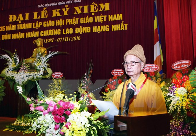 Célébration des 35 ans de la fondation de l’Eglise bouddhique du Vietnam ảnh 1 Célébration des 35 ans de la fondation de l’Eglise bouddhique du Vietnam ảnh 1