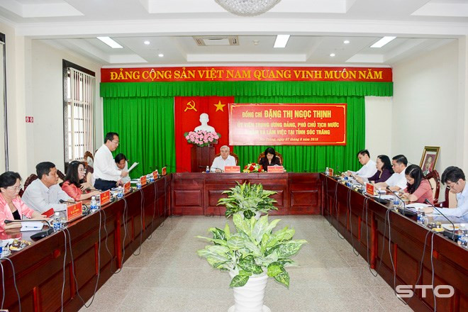 La vice-présidente Dang Thi Ngoc Thinh en visite de travail à Soc Trang ảnh 1 La vice-présidente Dang Thi Ngoc Thinh en visite de travail à Soc Trang ảnh 1