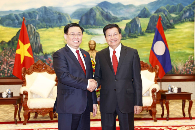 Le président de l'AN rend une visite de courtoisie au leader du PPRL ảnh 1 Le président de l'AN rend une visite de courtoisie au leader du PPRL ảnh 1