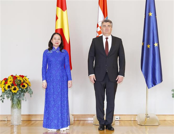 La vice-présidente Vo Thi Anh Xuan rencontre le président croate ảnh 1