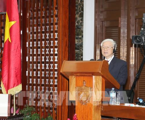 Nguyen Phu Trong souligne l'exemple spécial et unique de l'amitié Vietnam-Cuba ảnh 1 Nguyen Phu Trong souligne l'exemple spécial et unique de l'amitié Vietnam-Cuba ảnh 1