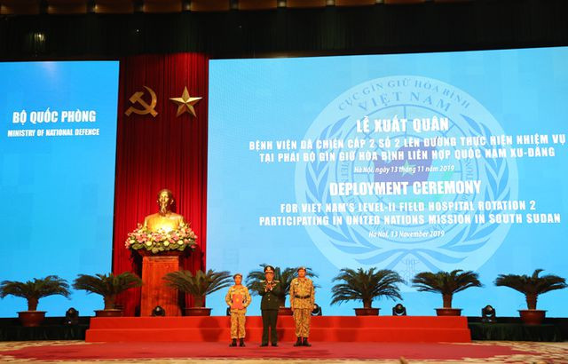 Cérémonie de départ de l’hôpital de campagne du niveau 2 No 2 ảnh 1 Cérémonie de départ de l’hôpital de campagne du niveau 2 No 2 ảnh 1