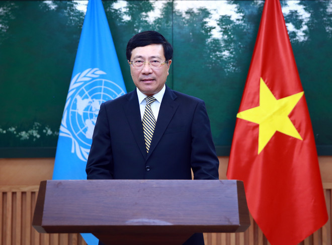 Le vice-Premier ministre Pham Binh Minh envoie un message vidéo à la 77e session de la CESAP ảnh 1 Le vice-Premier ministre Pham Binh Minh envoie un message vidéo à la 77e session de la CESAP ảnh 1