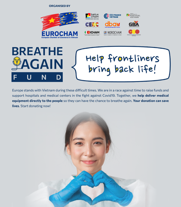 EuroCham: «Breathe Again» pour soutenir la prévention du COVID-19 au Vietnam ảnh 1 EuroCham: «Breathe Again» pour soutenir la prévention du COVID-19 au Vietnam ảnh 1