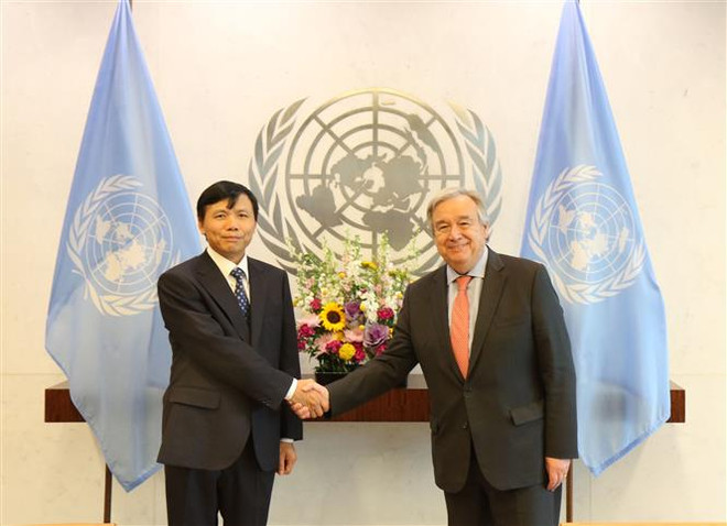 Le secrétaire général de l’ONU apprécie la coopération du Vietnam ảnh 1 Le secrétaire général de l’ONU apprécie la coopération du Vietnam ảnh 1