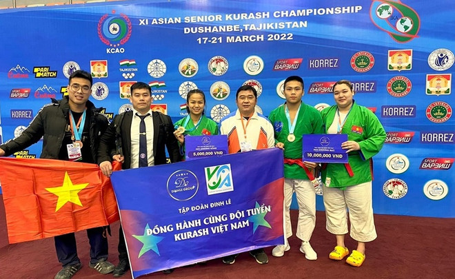 Le Vietnam remporte quatre médailles au Championnat d'Asie senior de kourach ảnh 1 Le Vietnam remporte quatre médailles au Championnat d'Asie senior de kourach ảnh 1