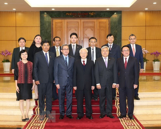 Le secrétaire général Nguyên Phu Trong reçoit les ambassadeurs de l’ASEAN ảnh 1 Le secrétaire général Nguyên Phu Trong reçoit les ambassadeurs de l’ASEAN ảnh 1