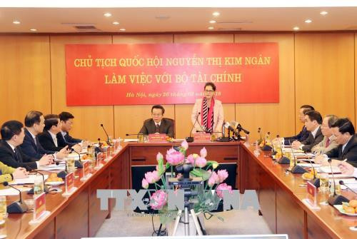 La présidente de l’AN travaille avec le ministère des Finances ảnh 1 La présidente de l’AN travaille avec le ministère des Finances ảnh 1