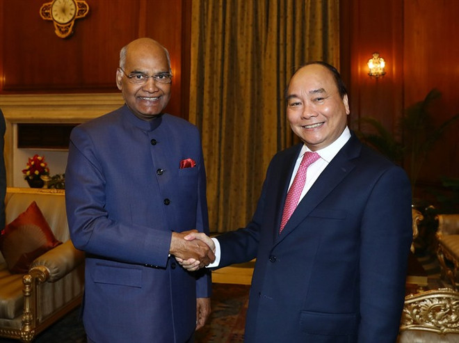 Entrevue entre le PM Nguyên Xuân Phuc et président indien Ram Nath Kovind ảnh 1 Entrevue entre le PM Nguyên Xuân Phuc et président indien Ram Nath Kovind ảnh 1