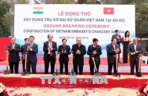 Le PM Nguyên Xuân Phuc lance les travaux de l’ambassade du Vietnam en Inde ảnh 1 Le PM Nguyên Xuân Phuc lance les travaux de l’ambassade du Vietnam en Inde ảnh 1