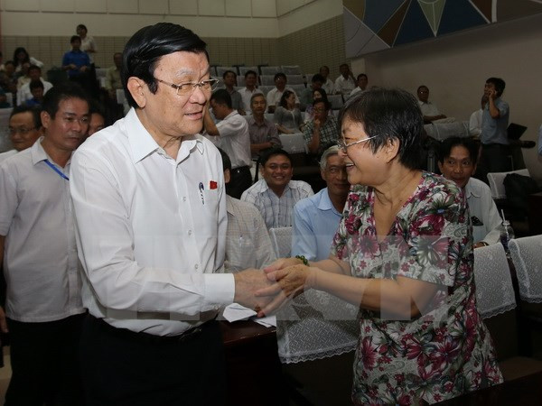 Truong Tan Sang à la rencontre des électeurs de Ho Chi Minh-Ville ảnh 1 Truong Tan Sang à la rencontre des électeurs de Ho Chi Minh-Ville ảnh 1