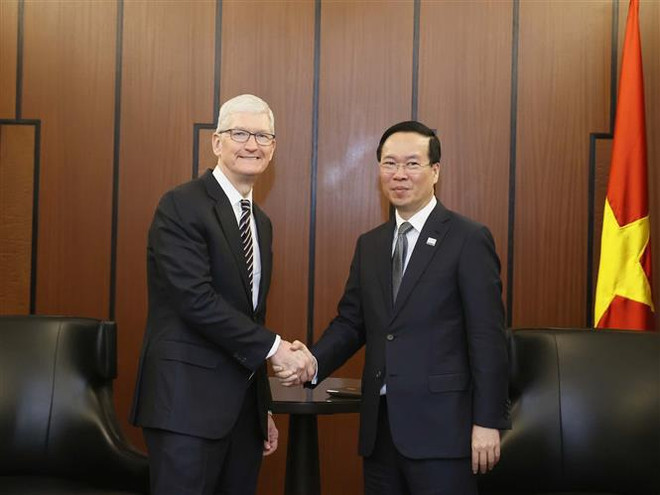 Le président Vo Van Thuong rencontre des dirigeants des groupes Apple et Boeing ảnh 1 Le président Vo Van Thuong rencontre des dirigeants des groupes Apple et Boeing ảnh 1