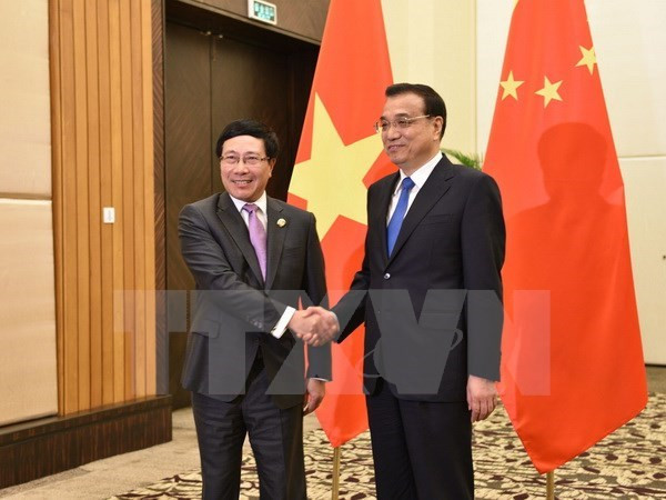 Le vice-PM Pham Binh Minh rencontre le PM chinois et le vice-PM russe ảnh 1 Le vice-PM Pham Binh Minh rencontre le PM chinois et le vice-PM russe ảnh 1