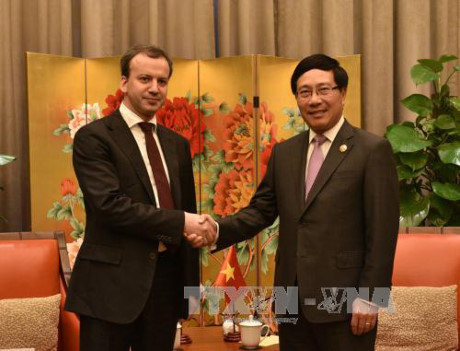 Le vice-PM Pham Binh Minh rencontre le PM chinois et le vice-PM russe ảnh 2 Le vice-PM Pham Binh Minh rencontre le PM chinois et le vice-PM russe ảnh 2