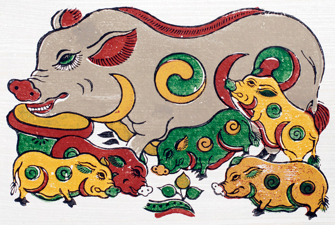 Dans les estampes de Dông Hô, tout est bon dans le cochon ảnh 1 Dans les estampes de Dông Hô, tout est bon dans le cochon ảnh 1