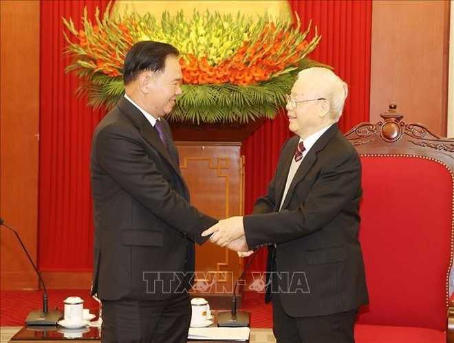 Le leader du PCV reçoit un responsable du Parti lao ảnh 1 Le leader du PCV reçoit un responsable du Parti lao ảnh 1