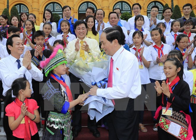 Le président Trân Dai Quang reçoit des enfants en situation difficile ảnh 1 Le président Trân Dai Quang reçoit des enfants en situation difficile ảnh 1