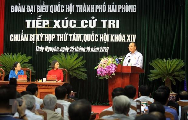 Le PM Nguyen Xuan Phuc rencontre des électeurs du district de Thuy Nguyen (Hai Phong) ảnh 1 Le PM Nguyen Xuan Phuc rencontre des électeurs du district de Thuy Nguyen (Hai Phong) ảnh 1