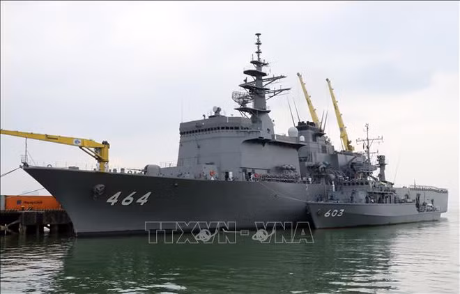 Deux navires de la Force maritime d'autodéfense japonaise en visite à Da Nang ảnh 1