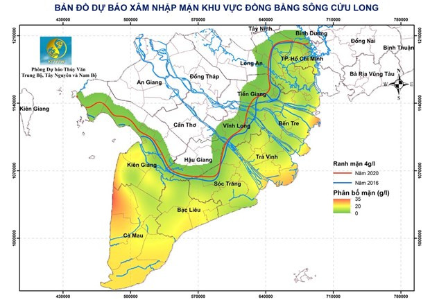 Delta du Mékong : la salinisation a tendance à diminuer mais restera élevée ảnh 1