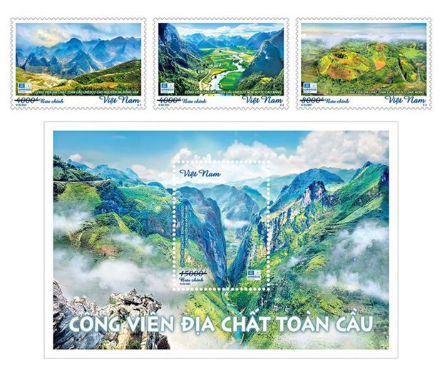 Émission d'une collection de timbres sur trois géoparcs mondiaux au Vietnam ảnh 1 Émission d'une collection de timbres sur trois géoparcs mondiaux au Vietnam ảnh 1