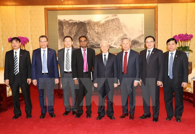Nguyen Phu Trong reçoit des dirigeants de plusieurs entreprises chinoises ảnh 1 Nguyen Phu Trong reçoit des dirigeants de plusieurs entreprises chinoises ảnh 1