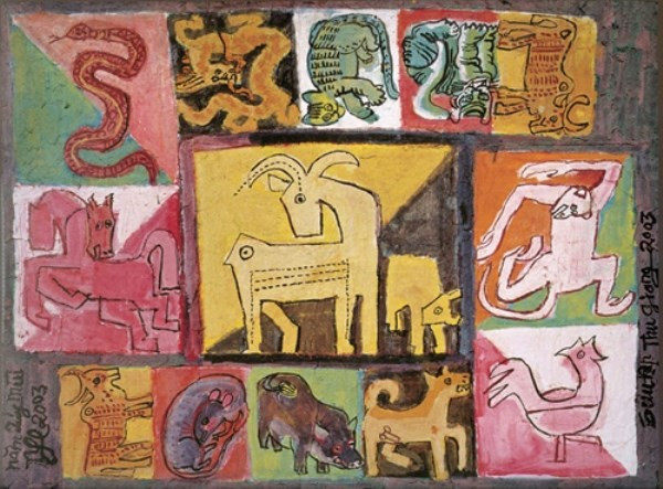 La peinture des 12 signes du zodiaque vietnamien dans la vie contemporaine ảnh 3 La peinture des 12 signes du zodiaque vietnamien dans la vie contemporaine ảnh 3