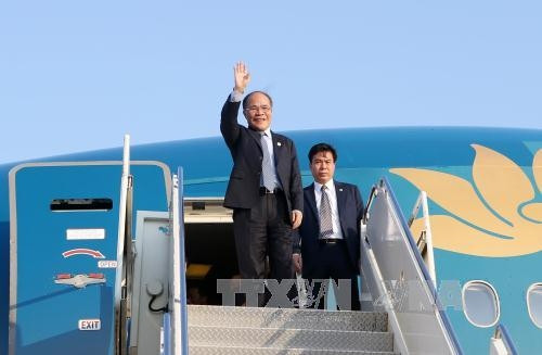 Le président de l’AN Nguyen Sinh Hung arrive à New York ảnh 1 Le président de l’AN Nguyen Sinh Hung arrive à New York ảnh 1