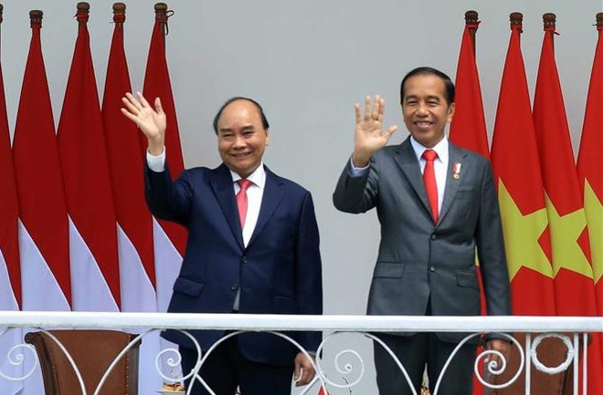 Cérémonie d’accueil officielle du président Nguyen Xuan Phuc en Indonésie ảnh 1 Cérémonie d’accueil officielle du président Nguyen Xuan Phuc en Indonésie ảnh 1
