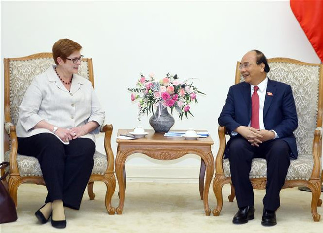 Le PM Nguyen Xuan Phuc reçoit la ministre australienne des Affaires étrangères ảnh 1 Le PM Nguyen Xuan Phuc reçoit la ministre australienne des Affaires étrangères ảnh 1
