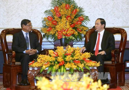 Le président Trân Dai Quang reçoit le vice-PM cambodgien Sar Kheng ảnh 1 Le président Trân Dai Quang reçoit le vice-PM cambodgien Sar Kheng ảnh 1