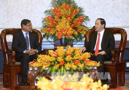 Le président Trân Dai Quang reçoit le vice-PM cambodgien Sar Kheng ảnh 1