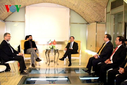 Le président Tran Dai Quang rencontre les dirigeants des Partis de gauche en Italie ảnh 1 Le président Tran Dai Quang rencontre les dirigeants des Partis de gauche en Italie ảnh 1